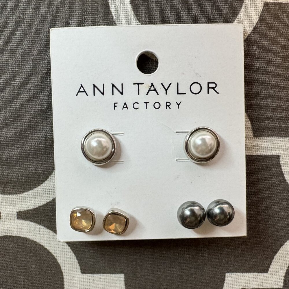 Ann Taylor Factory NWT Three Pair Earring Set